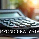 The image shows a calculator interface with compound interest growth projections for a financial guide.