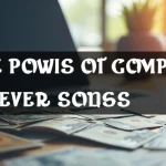 The image shows a growing money tree illustrating the power of compound interest explained simply.